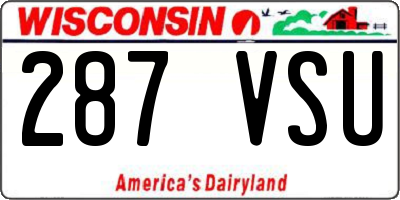 WI license plate 287VSU