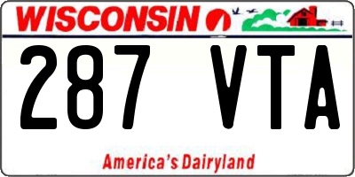 WI license plate 287VTA