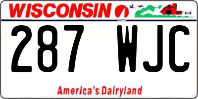 WI license plate 287WJC