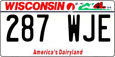 WI license plate 287WJE