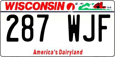 WI license plate 287WJF