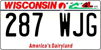WI license plate 287WJG