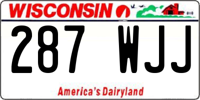 WI license plate 287WJJ