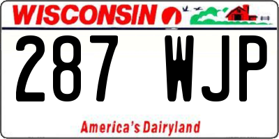 WI license plate 287WJP