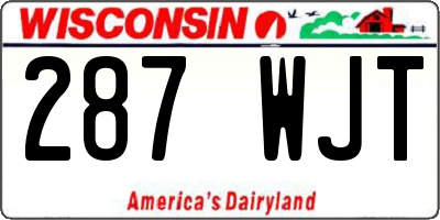 WI license plate 287WJT