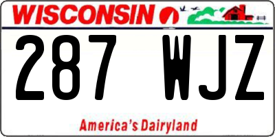 WI license plate 287WJZ