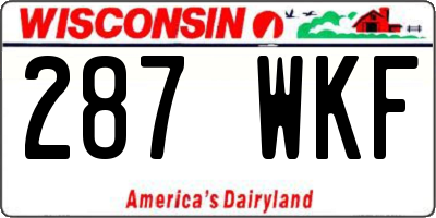 WI license plate 287WKF