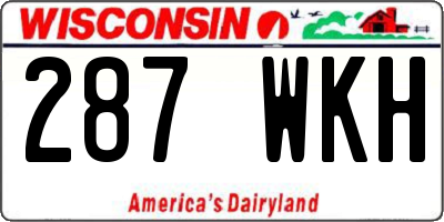 WI license plate 287WKH