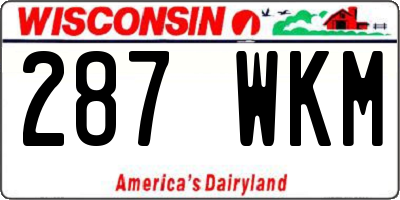 WI license plate 287WKM