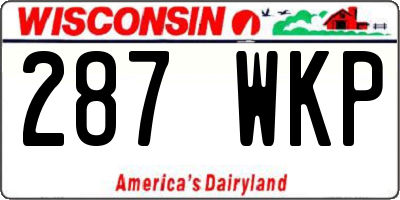 WI license plate 287WKP