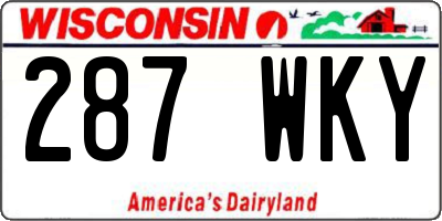 WI license plate 287WKY