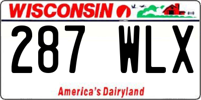 WI license plate 287WLX
