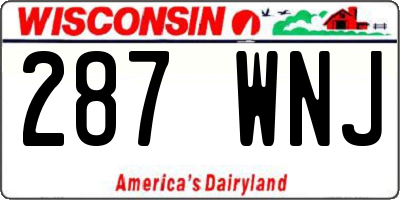 WI license plate 287WNJ