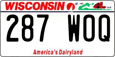 WI license plate 287WOQ