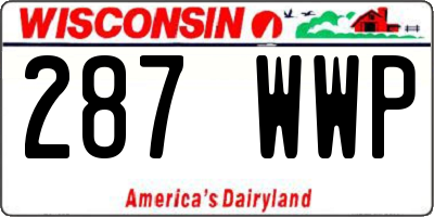 WI license plate 287WWP
