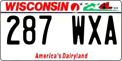 WI license plate 287WXA