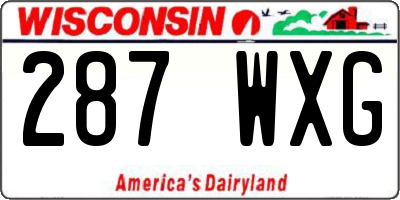 WI license plate 287WXG