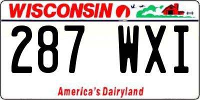 WI license plate 287WXI