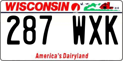 WI license plate 287WXK
