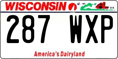WI license plate 287WXP