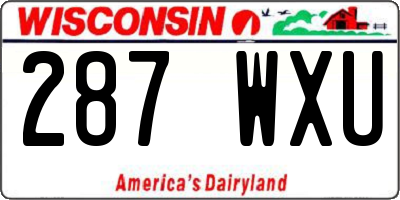 WI license plate 287WXU