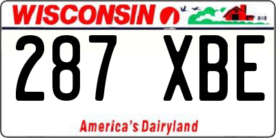 WI license plate 287XBE