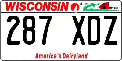 WI license plate 287XDZ