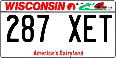 WI license plate 287XET