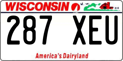 WI license plate 287XEU