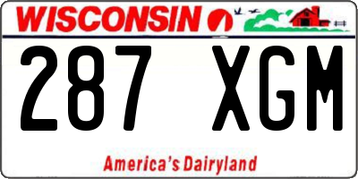 WI license plate 287XGM