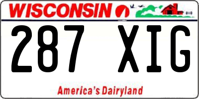 WI license plate 287XIG