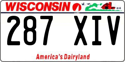 WI license plate 287XIV