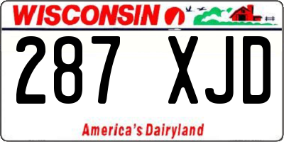 WI license plate 287XJD