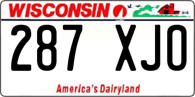 WI license plate 287XJO