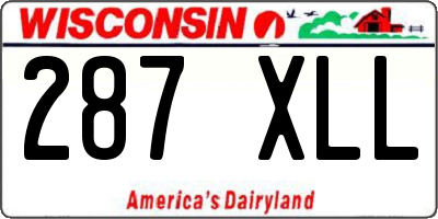 WI license plate 287XLL