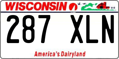 WI license plate 287XLN