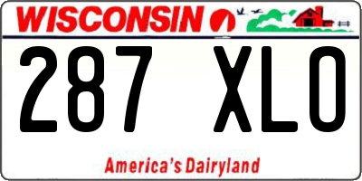WI license plate 287XLO