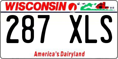 WI license plate 287XLS