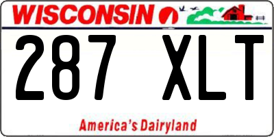 WI license plate 287XLT