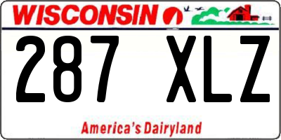 WI license plate 287XLZ