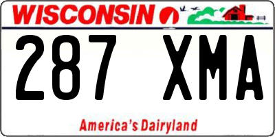 WI license plate 287XMA