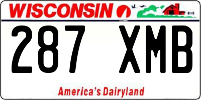 WI license plate 287XMB