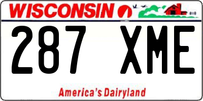 WI license plate 287XME