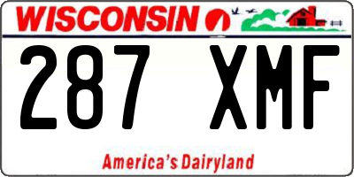 WI license plate 287XMF