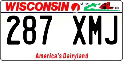WI license plate 287XMJ