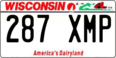 WI license plate 287XMP