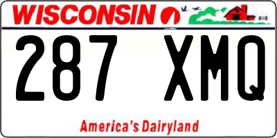 WI license plate 287XMQ