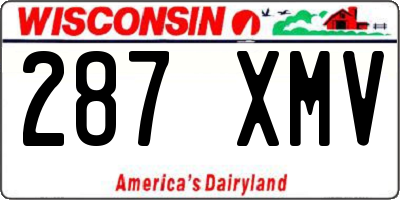WI license plate 287XMV