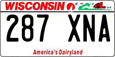 WI license plate 287XNA