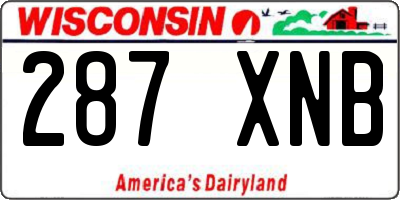 WI license plate 287XNB